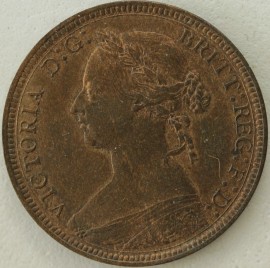 HALFPENCE 1886  VICTORIA  UNC.T.