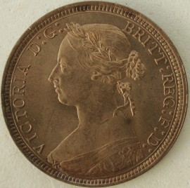 HALFPENCE 1890  VICTORIA SUPERB  TONED  UNC