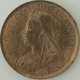 HALFPENCE 1896  VICTORIA LOW TIDE F371 SCARCE UNC LUS