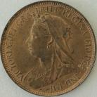 HALFPENCE 1897  VICTORIA HIGH TIDE F374 UNC LUS