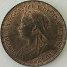 HALFPENCE 1897  VICTORIA HIGH TIDE F374 SCARCE UNC T