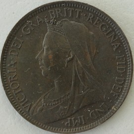 HALFPENCE 1901  VICTORIA SUPERB TONE UNC T