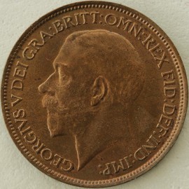 HALFPENCE 1913  GEORGE V SUPERB TONED SCARCE UNC