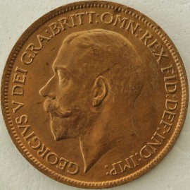 HALFPENCE 1916  GEORGE V  UNC LUS