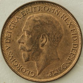 HALFPENCE 1917  GEORGE V  UNC LUS