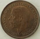 HALFPENCE 1925  GEORGE V MOD EFFIGY SCARCE UNC T