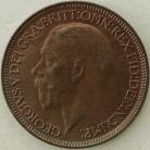 HALFPENCE 1927  GEORGE V  SUPERB TONED  UNC 