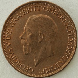 HALFPENCE 1929  GEORGE V  BU
