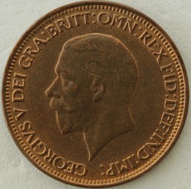 HALFPENCE 1929  GEORGE V  UNC LUS