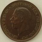 HALFPENCE 1933  GEORGE V SUPERB TONED UNC T