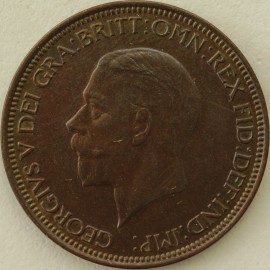 HALFPENCE 1933  GEORGE V SUPERB TONED UNC T