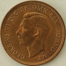 HALFPENCE 1937  GEORGE VI  UNC LUS