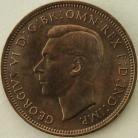 HALFPENCE 1942  GEORGE VI  UNC LUS