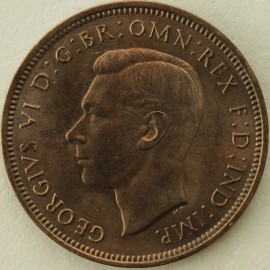 HALFPENCE 1942  GEORGE VI  UNC LUS