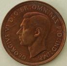 HALFPENCE 1943  GEORGE VI  UNC LUS