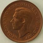 HALFPENCE 1944  GEORGE VI  UNC LUS
