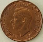 HALFPENCE 1945  GEORGE VI  UNC LUS