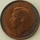 HALFPENCE 1945  GEORGE VI SUPERB TONED UNC T