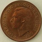 HALFPENCE 1950  GEORGE VI SUPERB TONED UNC T 