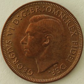 HALFPENCE 1950  GEORGE VI SUPERB TONED UNC T 