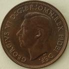 HALFPENCE 1951  GEORGE VI SCARCE. SUPERB TONED UNC.T. 