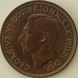 HALFPENCE 1951  GEORGE VI SCARCE. SUPERB TONED UNC.T.         