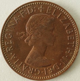 HALFPENCE 1954  ELIZABETH II SUPERB TONED UNC