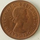 HALFPENCE 1955  ELIZABETH II  UNC T