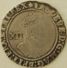 JAMES I 1605 -1606 JAMES I SHILLING. 2ND ISSUE. 3RD BUST. TOWER MINT. MM ROSE GF