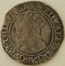 ELIZABETH I 1560 -1561 ELIZABETH I HALFGROAT. 2ND ISSUE. WITHOUT ROSE OR DATE. MM. MARTLET. NVF