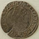 ELIZABETH I 1560 -1561 ELIZABETH I HALFGROAT. 2ND ISSUE. WITHOUT ROSE OR DATE. MM. MARTLET. FLAN CRACK NVF
