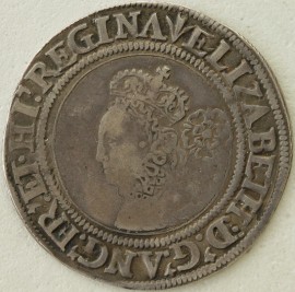 ELIZABETH I 1566  ELIZABETH I SIXPENCE. SMALL BUST. MM PHEON NVF