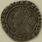 ELIZABETH I 1578  ELIZABETH I THREEPENCE. 5TH ISSUE. LARGER BUST. EAR SHOWS. MM GREEK CROSS NVF