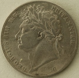 HALF CROWNS 1820  GEORGE IV LAUREATE HEAD NVF