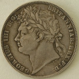 HALF CROWNS 1823  GEORGE IV 1ST HEAD. 2ND REVERSE VF