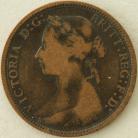 HALFPENCE 1883  VICTORIA 7 STONES TO BROOCH F349 GF