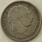 SHILLINGS 1819  GEORGE III 9 OVER 8 GF