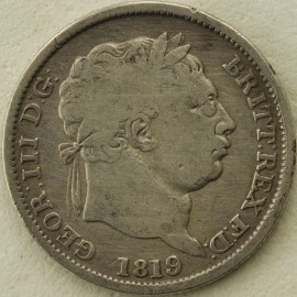 SHILLINGS 1819  GEORGE III 9 OVER 8 GF