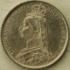 SIXPENCES 1887  VICTORIA JUBILEE HEAD. R OVER V IN VICTORIA. RARE. BU