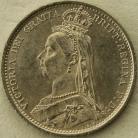 SIXPENCES 1887  VICTORIA R OVER V IN VICTORIA. RARE. BU