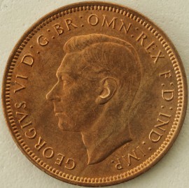 HALFPENCE 1943  GEORGE VI  BU