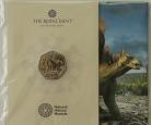 FIFTY PENCE 2024  CHARLES III STEGOSAURUS  PACK NATURAL HISTORY MUSEUM BU