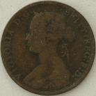 HALFPENCE 1870  VICTORIA SCARCE F