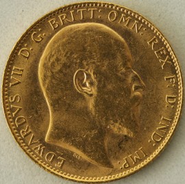 SOVEREIGNS 1908  EDWARD VII LONDON BU