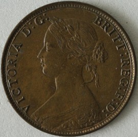HALFPENCE 1866  VICTORIA  UNC.T