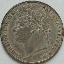 HALF CROWNS 1821  GEORGE IV LAUREATE HEAD GEF.T