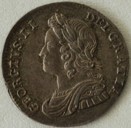 THREEPENCES SILVER 1729  GEORGE II VERY SCARCE EF