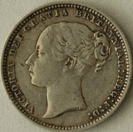 SHILLINGS 1877  VICTORIA DIE NUMBER 43 NVF