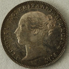 THREEPENCES SILVER 1857  VICTORIA SCARCE UNC T