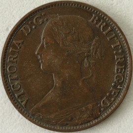 FARTHINGS 1875  VICTORIA SMALL DATE F529 SCARCE NVF